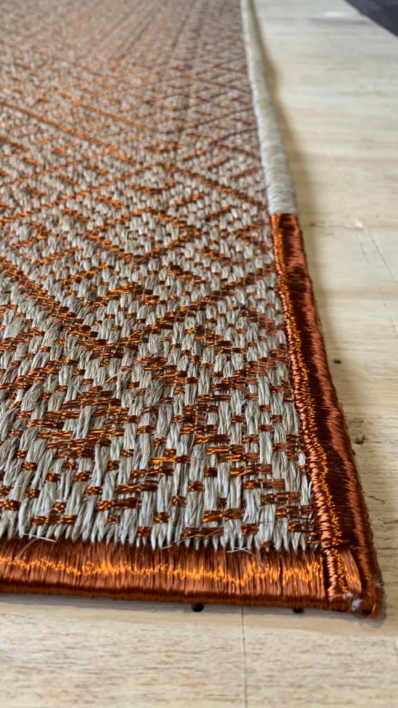 Tapete Tejido Milano en Fique con Cobre / F26