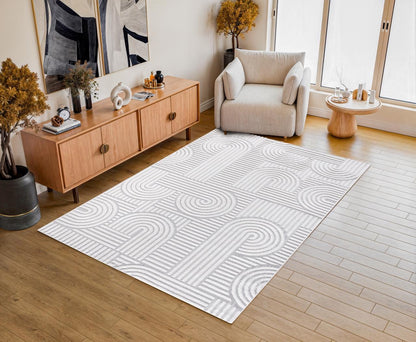 Alfombra Roma / 0026A / White - Grey