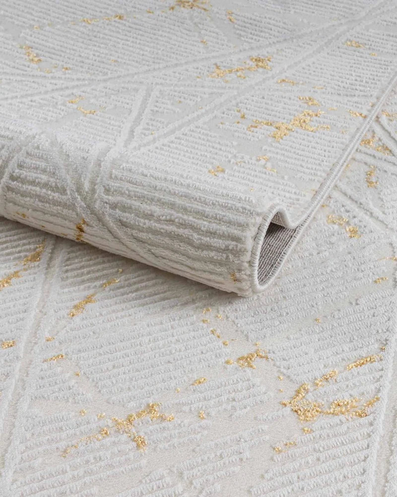 Alfombra Premium Importada de Turquáa / Gamma 0684A / Crema - Dorado
