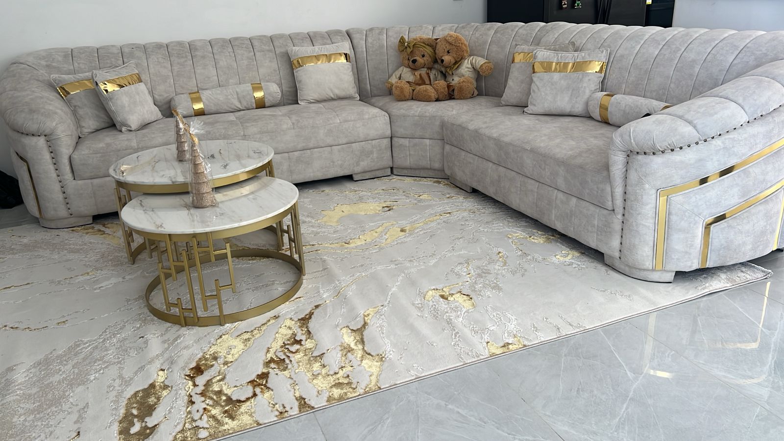 Alfombra Premium Importada de Turquía / Gamma 0691A / Cream - Gold