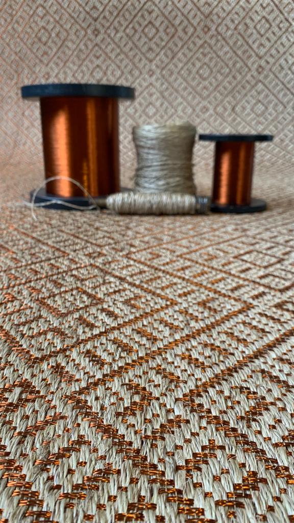 Tapete Tejido Milano en Fique con Cobre / F26