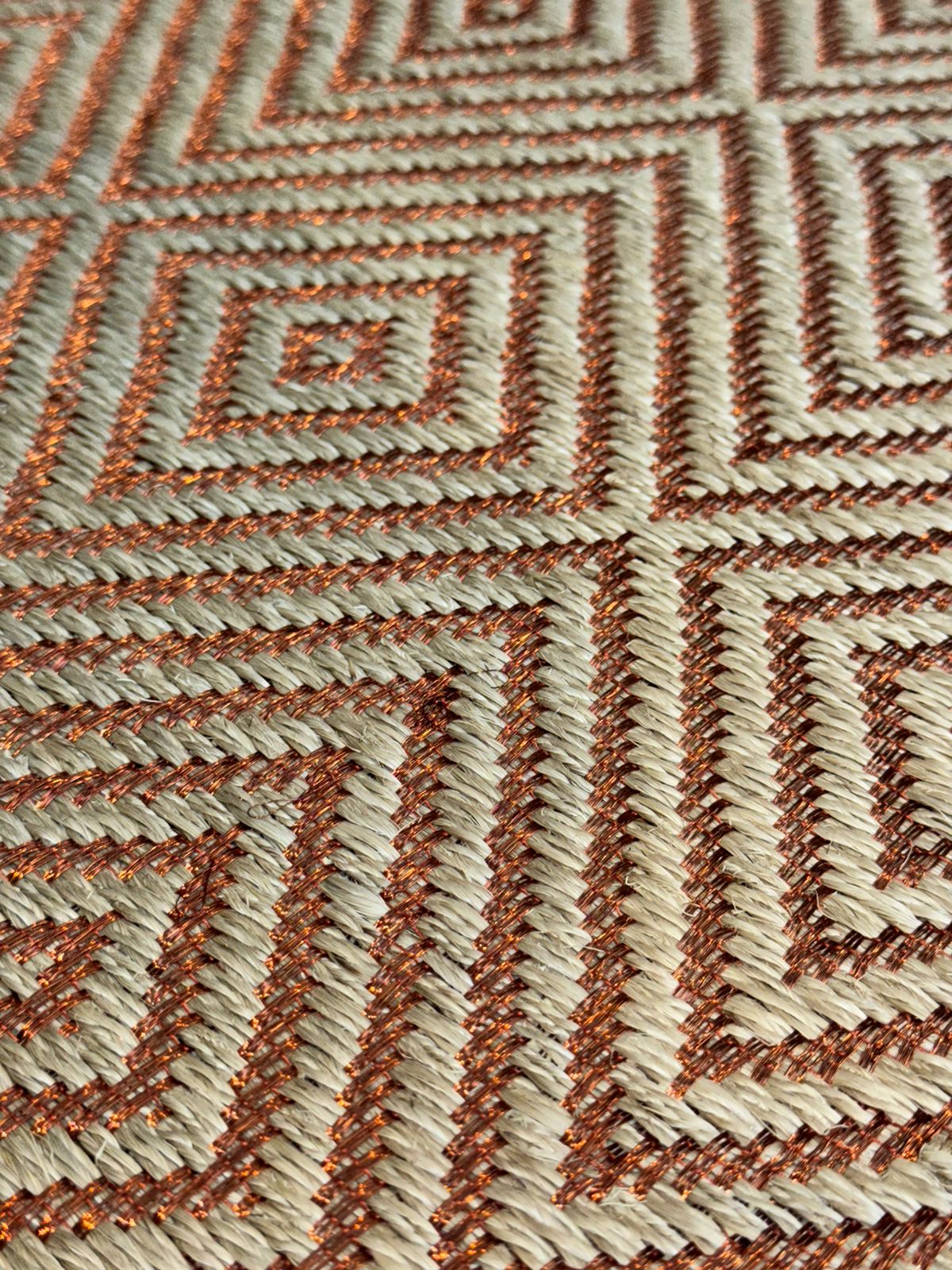 Tapete Tejido Maya en Fique y Cobre