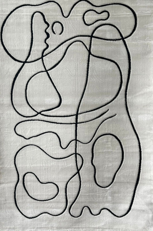 Alfombra Florencia / 0122A / White - Black