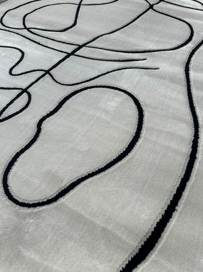 Alfombra Florencia / 0122A / White - Black